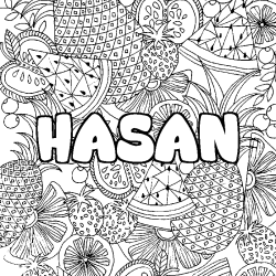 HASAN - Fruits mandala background coloring