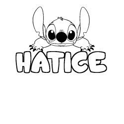 Coloring page first name HATICE - Stitch background