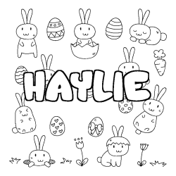 Coloring page first name HAYLIE - Easter background