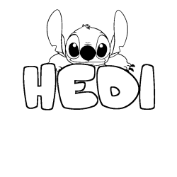 Coloring page first name HEDI - Stitch background