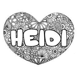 HEIDI - Heart mandala background coloring