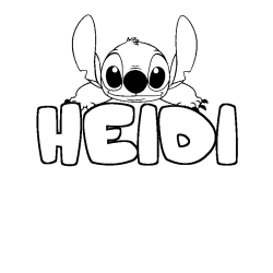 Coloring page first name HEIDI - Stitch background