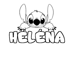 Coloring page first name HÉLÉNA - Stitch background