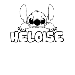 Coloring page first name HELOISE - Stitch background