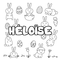 Coloring page first name HÉLOÏSE - Easter background
