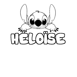 Coloring page first name HÉLOÏSE - Stitch background