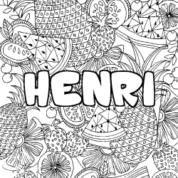 HENRI - Fruits mandala background coloring
