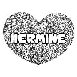 HERMINE - Heart mandala background coloring