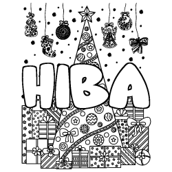 HIBA - Christmas tree and presents background coloring