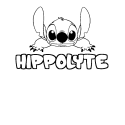 Coloring page first name HIPPOLYTE - Stitch background