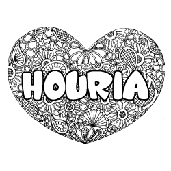 HOURIA - Heart mandala background coloring