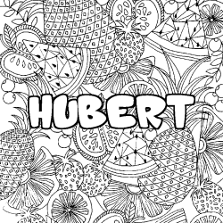 HUBERT - Fruits mandala background coloring