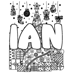 IAN - Christmas tree and presents background coloring