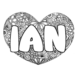 IAN - Heart mandala background coloring