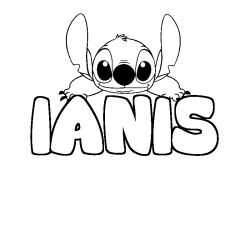 Coloring page first name IANIS - Stitch background