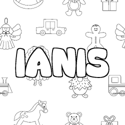 Coloring page first name IANIS - Toys background
