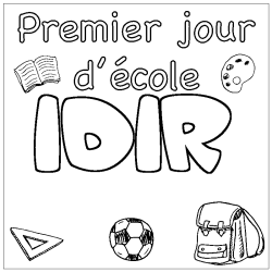 Coloring page first name IDIR - School First day background