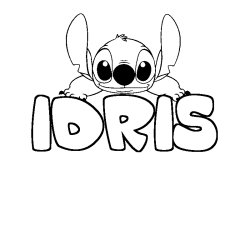 Coloring page first name IDRIS - Stitch background
