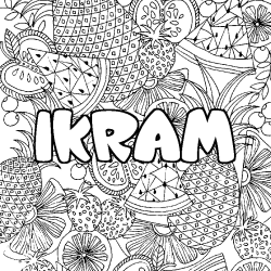 IKRAM - Fruits mandala background coloring