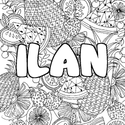 ILAN - Fruits mandala background coloring