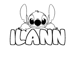 Coloring page first name ILANN - Stitch background