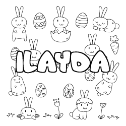 Coloring page first name ILAYDA - Easter background