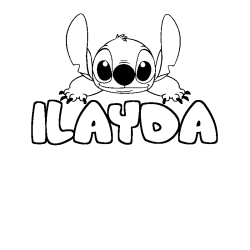 Coloring page first name ILAYDA - Stitch background