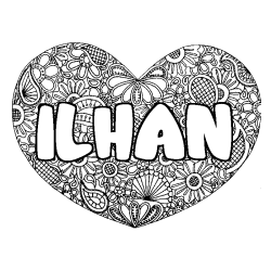 ILHAN - Heart mandala background coloring