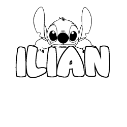 Coloring page first name ILIAN - Stitch background