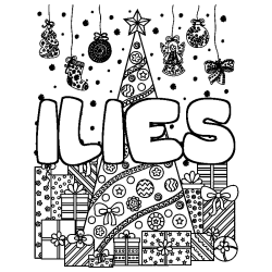 ILIES - Christmas tree and presents background coloring