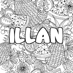 ILLAN - Fruits mandala background coloring