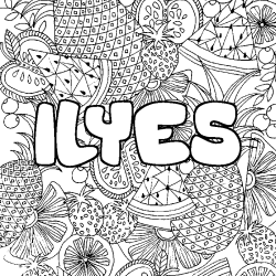 ILYES - Fruits mandala background coloring