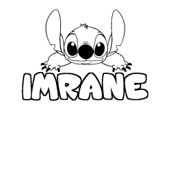 Coloring page first name IMRANE - Stitch background