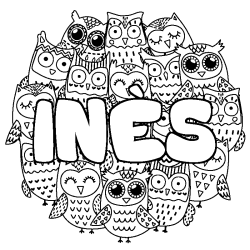 IN&Egrave;S - Owls background coloring
