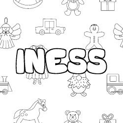 INESS - Toys background coloring