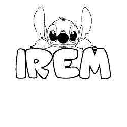Coloring page first name IREM - Stitch background
