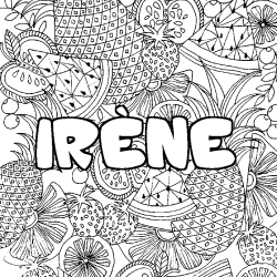 IR&Egrave;NE - Fruits mandala background coloring