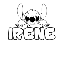 Coloring page first name IRÈNE - Stitch background