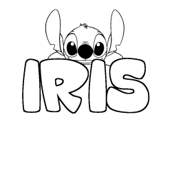 Coloring page first name IRIS - Stitch background