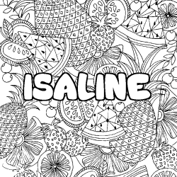 ISALINE - Fruits mandala background coloring