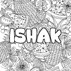 ISHAK - Fruits mandala background coloring