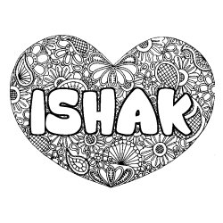 ISHAK - Heart mandala background coloring