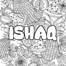 ISHAQ - Fruits mandala background coloring