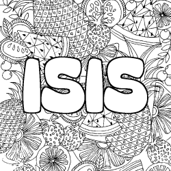 ISIS - Fruits mandala background coloring