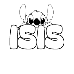 Coloring page first name ISIS - Stitch background