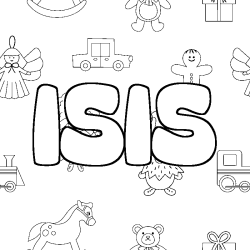 Coloring page first name ISIS - Toys background