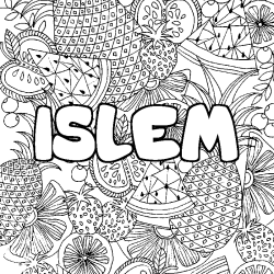 ISLEM - Fruits mandala background coloring