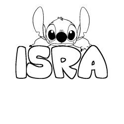Coloring page first name ISRA - Stitch background