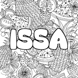 ISSA - Fruits mandala background coloring