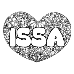 ISSA - Heart mandala background coloring